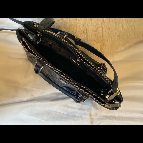 Tory Burch- Dark blue floral leather Robinson tote - Picture 6 of 6